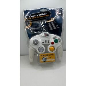 Wii and Gamecube Controller White Wired Gaming System Accessory